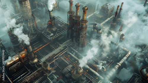 Aerial Perspective of Vast Industrial Complex  A Testament to Engineering Ingenuity