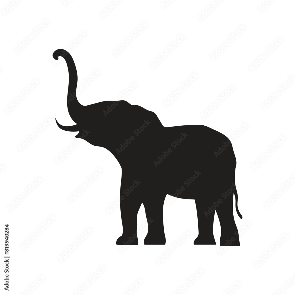 Elephant silhouette vector art white background Elephant silhouette vector art white background