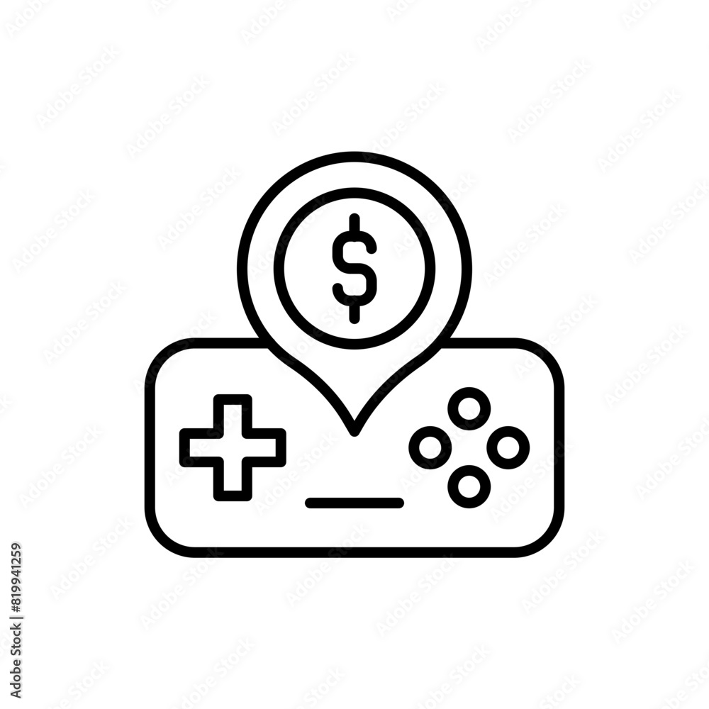 Microtransaction outline icons, minimalist vector illustration ,simple ...