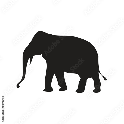 Elephant silhouette vector art white background