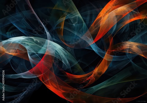 abstract wallpaper very fluid and spectral colored contrasting with dark colors  © marco