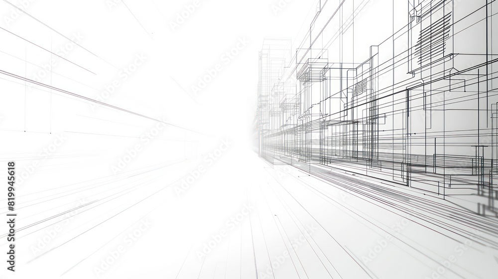 futuristic wallpaper featuring perspective and dynamic lines with fine radiance on a light background