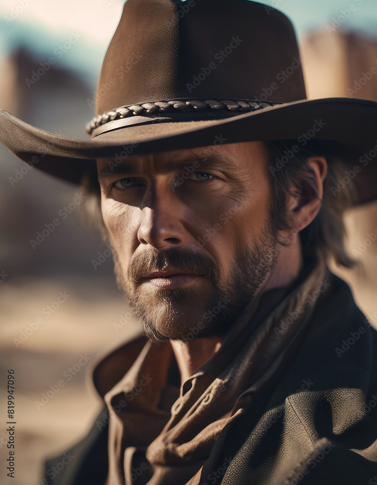 portrait of a wild west gunslinger portrait of a wild west gunslinger