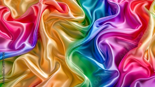 Colorful silk fabric texture wave background