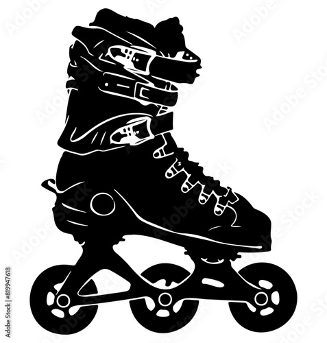 Roller blades silhouette, Roller blades icon vector illustration