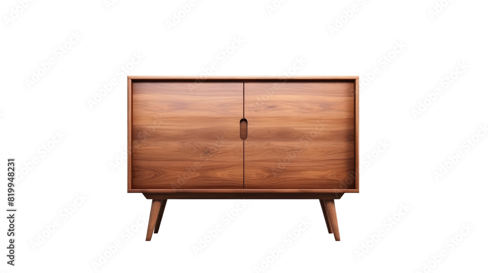 wooden cabinet Interior design concept furniture for living isolated on clear png background and transparent background, AI generative. wooden cabinet Interior design concept furniture for living isolated on clear png background and transparent background, AI generative.