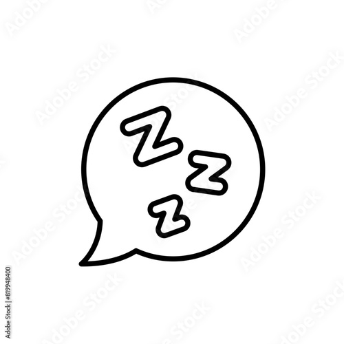 Sleep, bubble outline icons, minimalist vector illustration ,simple transparent graphic element .Isolated on white background