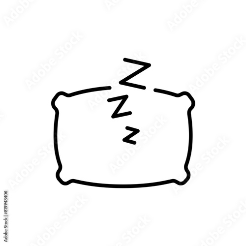 Sleep pillow outline icons, minimalist vector illustration ,simple transparent graphic element .Isolated on white background