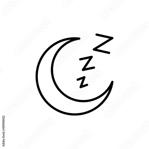 Sleep night outline icons, minimalist vector illustration ,simple transparent graphic element .Isolated on white background