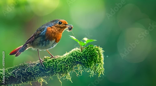 beautifull bird with nature background photo