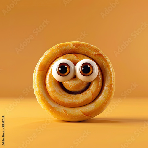 Cute Cartoon Cinnamon Bun F...