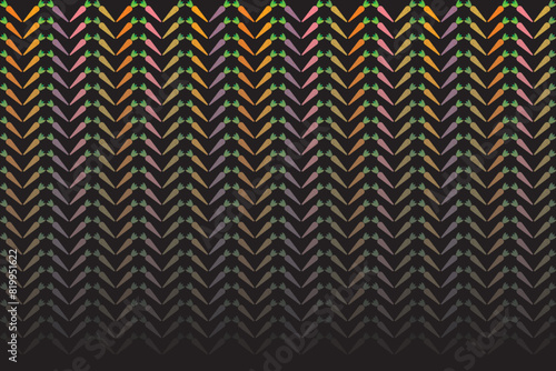 illustration pattern of multicolor carrot on black background.