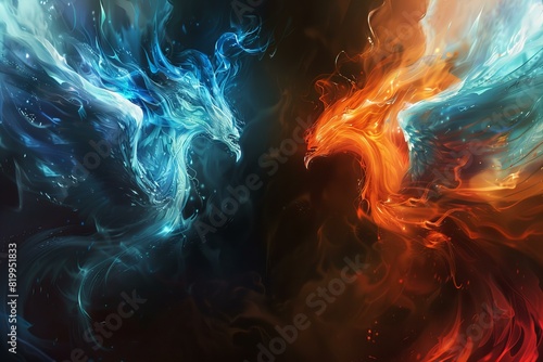 Many colors between two flames photo