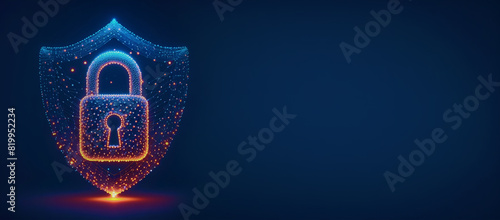 Cyber security concept, Lock symbol connecting network protection, Cyber Security Data Protection Business Privacy concept, Information privacy antivirus virus defence internet technology concept.