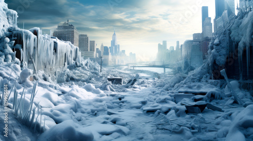 Glacial New York City in Winter 
