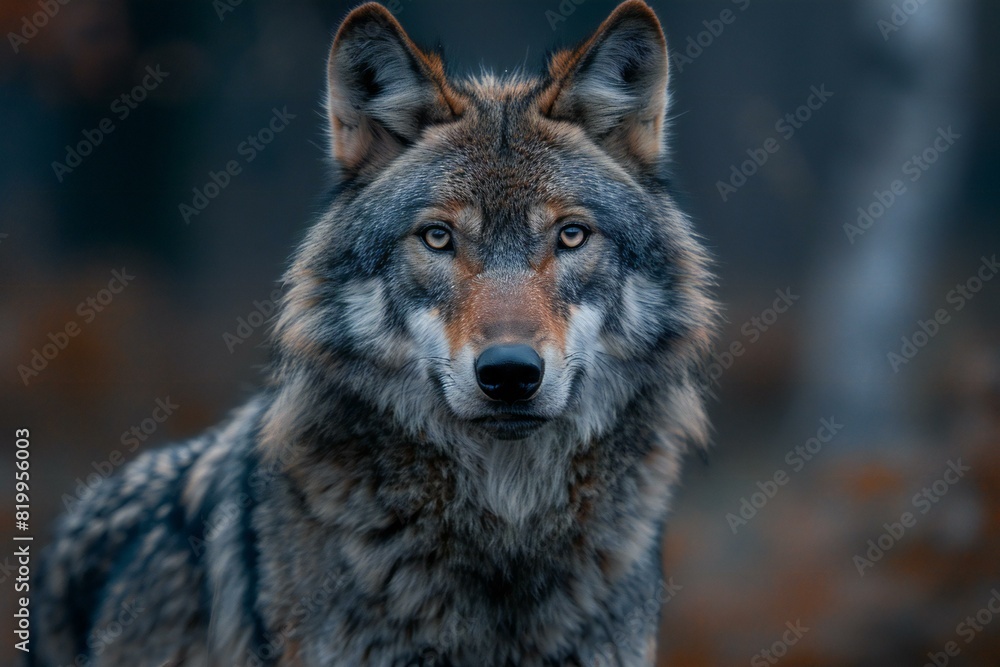 Illustration of gray wolf, high quality, high resolution