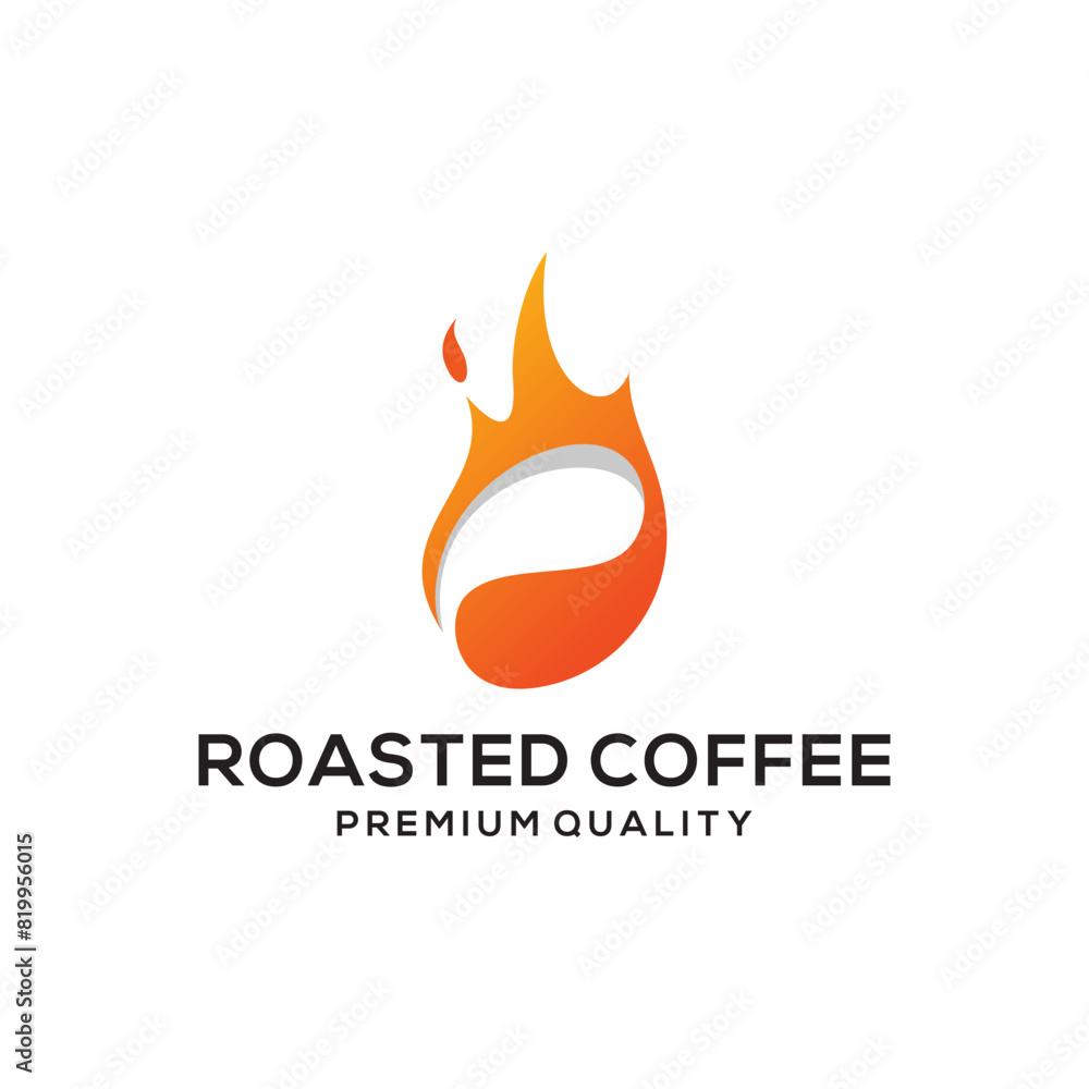 Coffee bean roaster logo and icon design template 