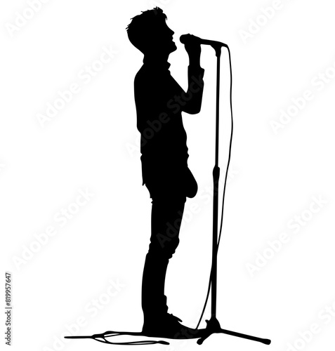 Singer silhouette, Singer icon vector illustration