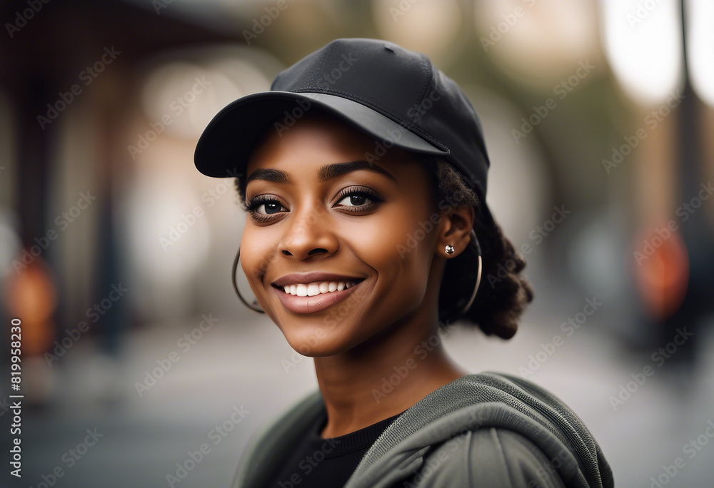 portrait of a young black woman in cap with sincere smile, isolated white background
portrait of a young black woman in cap with sincere smile, isolated white background