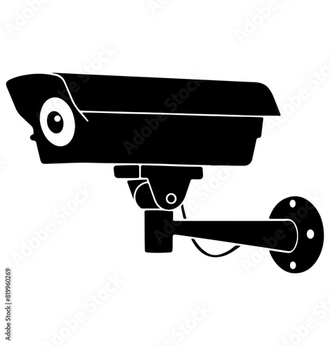 surveillance camera silhouette, surveillance camera icon vector illustration