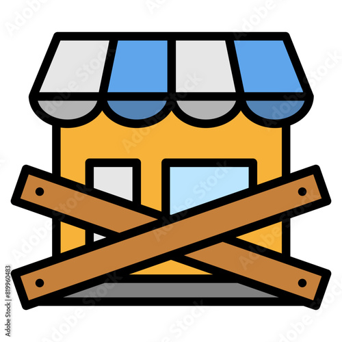 Business Closure  Icon Element For Design