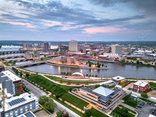Принти на полотні Cedar Rapids, Iowa, USA Overlooking the Cedar River