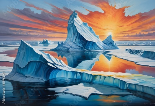 The iceberg melts swiftly, contributing to rising sea levels and signaling the impact of global warming. © LvTRandom