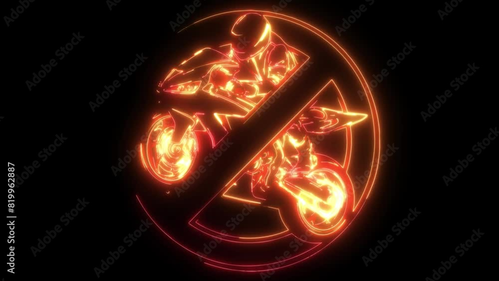 neon animation of sportbike racer riding fast neon animation of sportbike racer riding fast