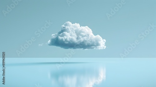Tranquil Sky: A Lone Cloud Basks in Soft Daylight