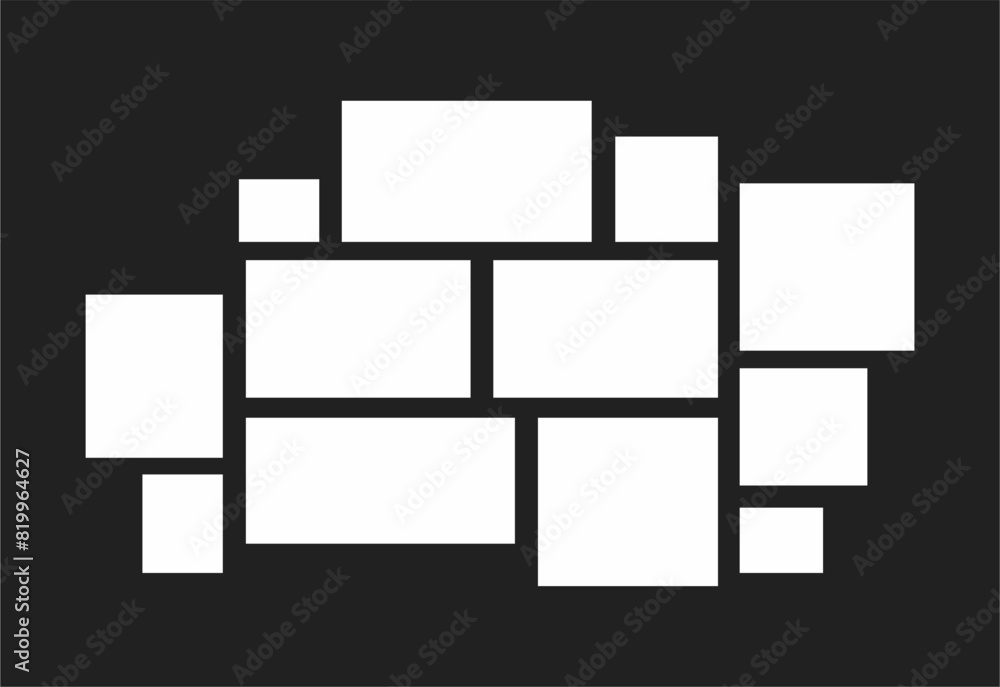 Pictures or photos frame collage. comics page grid layout abstract photo frames and digital photo wall template Pictures or photos frame collage. comics page grid layout abstract photo frames and digital photo wall template