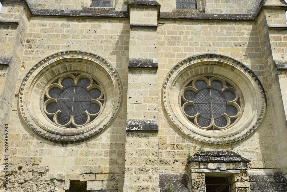 Oculus de l'abbaye Saint-Jean-des-Vignes à Soissons. France Oculus de l'abbaye Saint-Jean-des-Vignes à Soissons. France