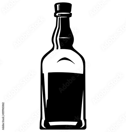 whiskey silhouette, whiskey icon vector illustration