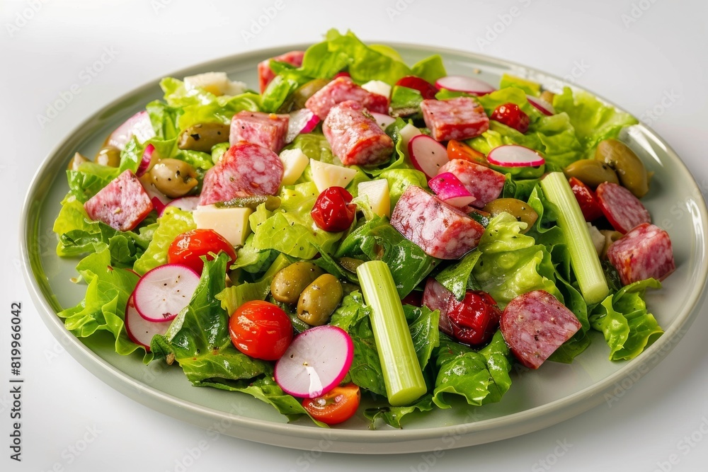Invigorating Antipasto Salad with Fusilli Pasta and Basil Invigorating Antipasto Salad with Fusilli Pasta and Basil