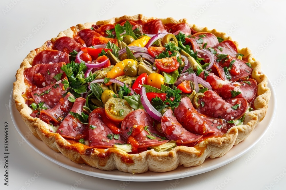 Savory Antipasto Pie with Genoa Salami and Sweet Soppressata Savory Antipasto Pie with Genoa Salami and Sweet Soppressata