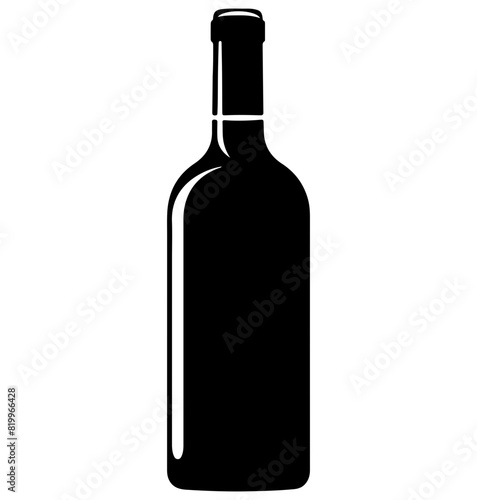wine silhouette, wine icon vector illustration