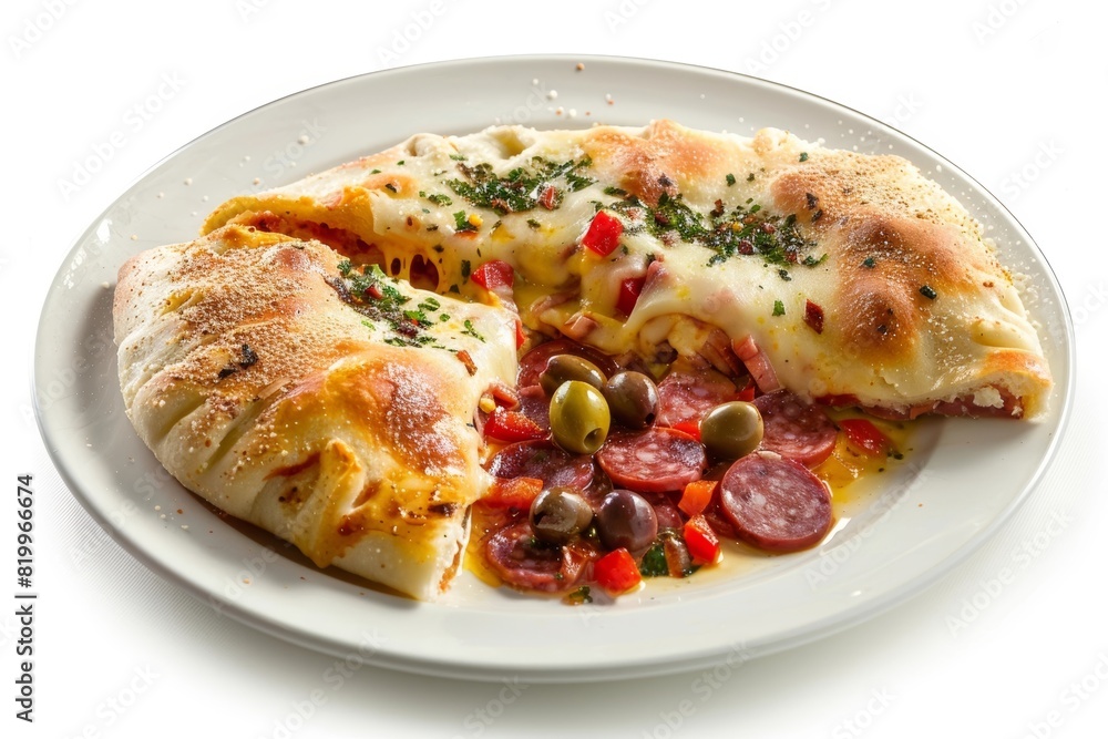 Sensational Antipasto Calzone with Warm Marinara Sauce on the Side Sensational Antipasto Calzone with Warm Marinara Sauce on the Side