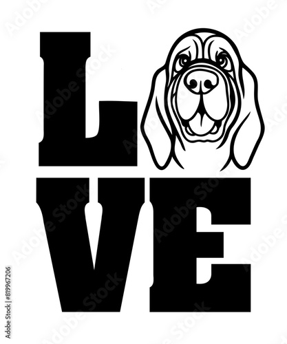 Bloodhound dog vector design SVG, perfect cut file. happy smiling dog outline 