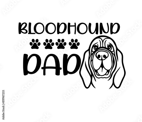 Bloodhound dog vector design SVG, perfect cut file. happy smiling dog outline 