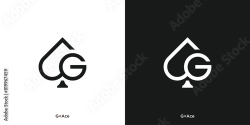 Simple Ace and Initial G Vector for Card Game Logos and More.