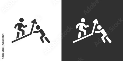 Teamwork black sign icon vector illustration design