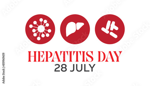 World hepatitis day observed every year in July. Template for background, banner, card, poster with text inscription.