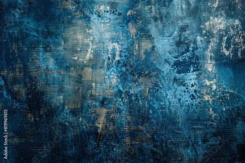 Dark blue canvas grungy background or texture - Generative Ai