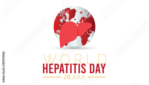 World hepatitis day observed every year in July. Template for background, banner, card, poster with text inscription.