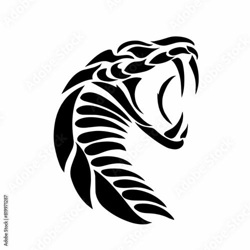 illustration vector graphics of abstract design tribal art snake head design