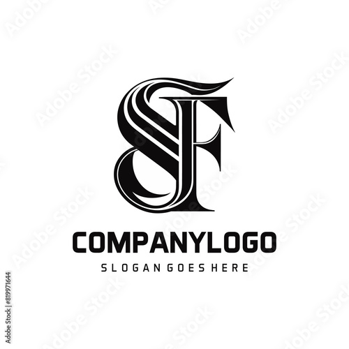 letter sf abstract company logo