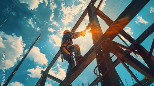 welder working on a skyscraper