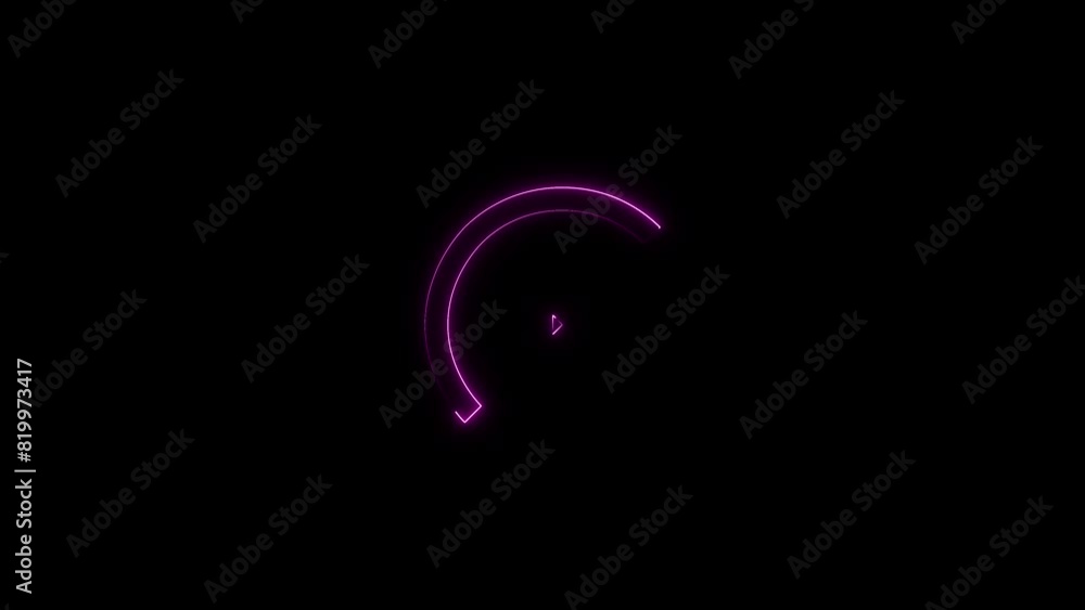 Abstract neon Initial Letter icon animation