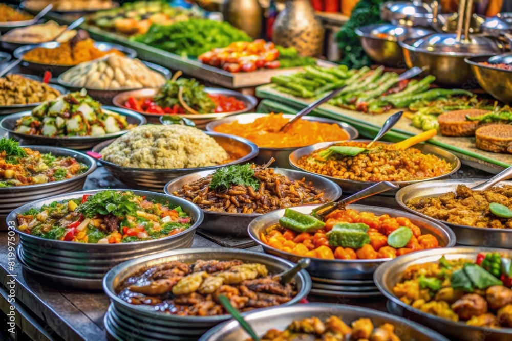 Obraz premium thai food in the market, Many kind of Thai food sell in street market , Thailand