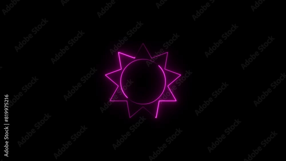 Abstract neon sun icon animation. star circle concept Abstract neon sun icon animation. star circle concept