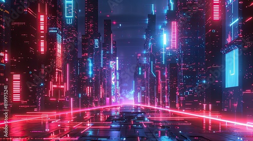 Cybernetic base in neon hues
